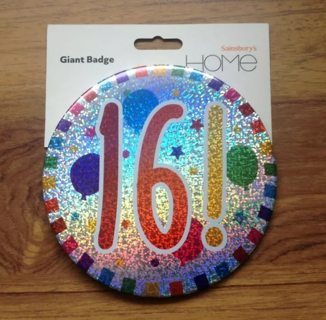 Distintivo gigante 16° compleanno. Spedizione gratuita nel Regno Unito