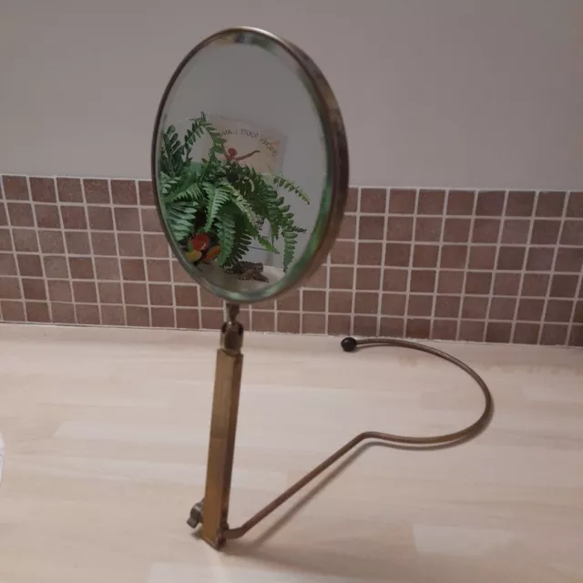 Stylish Art Deco Metal Freestanding Double Sided Folding Bevelled Mirror