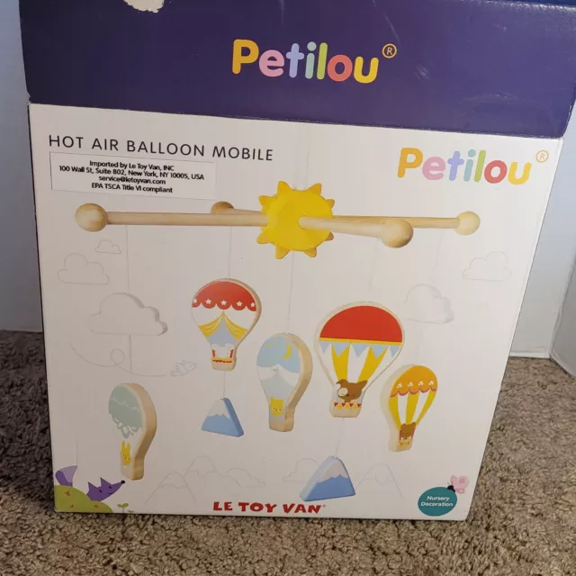 Le Toy Van Petilou Hot Air Balloon Mobile Wooden New open box