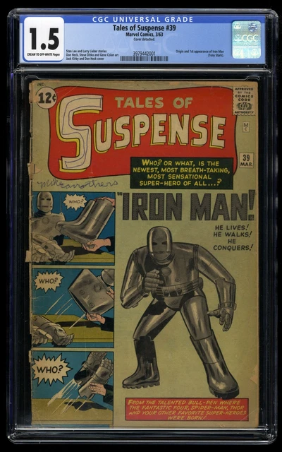 Tales Of Suspense #39 CGC FA/GD 1.5 1st Appearance Iron Man! Marvel 1963