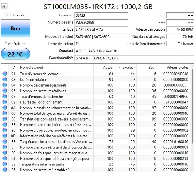 LOT DE 5 Disques Durs 3,5 Sata (2 X1To, 1X250Go,1X160go,1X80go) EUR 24,70 - FR