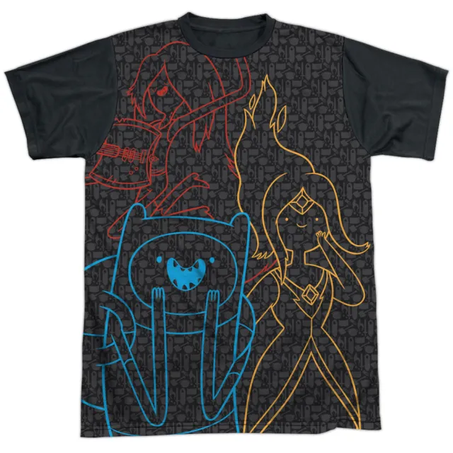 Adventure Time Adventure Trio Adult Costume T Shirt (Black Back), S-3XL