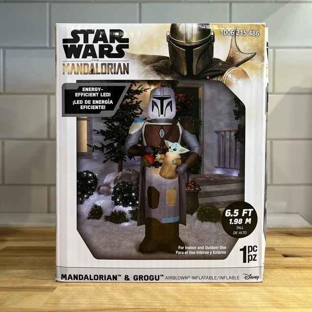 STAR WARS MANDALORIAN and Grogu Baby Yoda Christmas Inflatable 6.5 FT