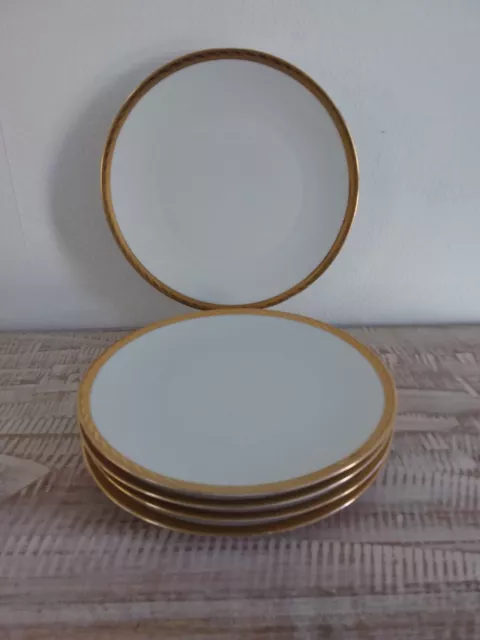 Lot de 3 assiettes à dessert en porcelaine de Limoges - A. Lanternier & Cie