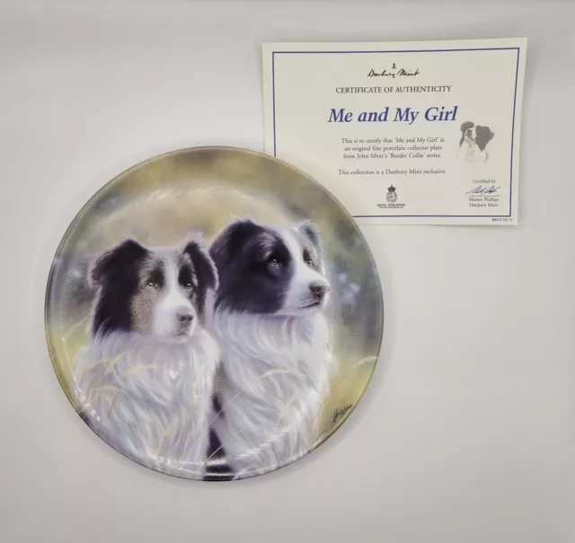 Royal Worcester Danbury Mint Border Collie Plate Me and My Girl Collectable Dogs