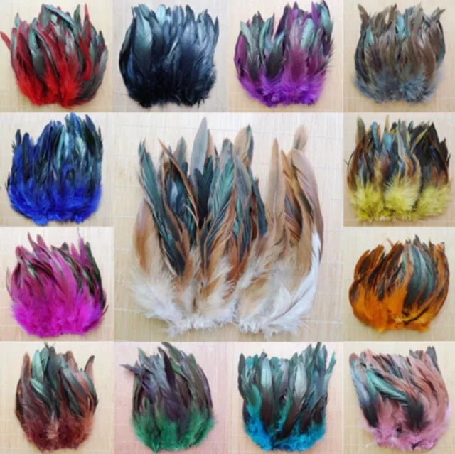 Rooster Tail Feathers Many Colour Fly Craft Hat Arts Decorations Wedding Card UK
