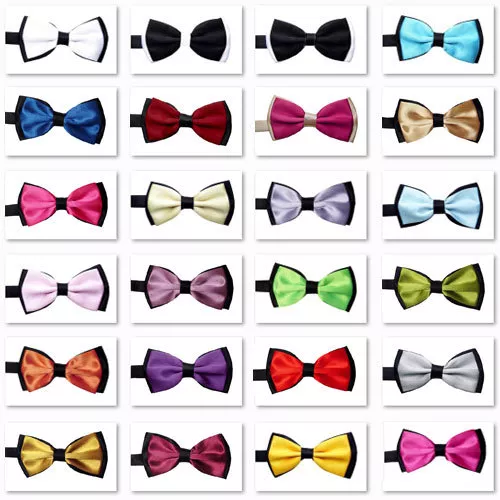 Unique Tuxedo 2-Colour Bow Tie Formal Party Wedding Pre-tied Bowtie Mens Necktie