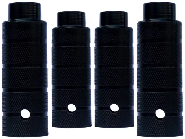 4 x BMX Fahrrad Stahl Pegs für 10 mm 3/8" Achsen schwarz 38 x 110 mm Fussraster