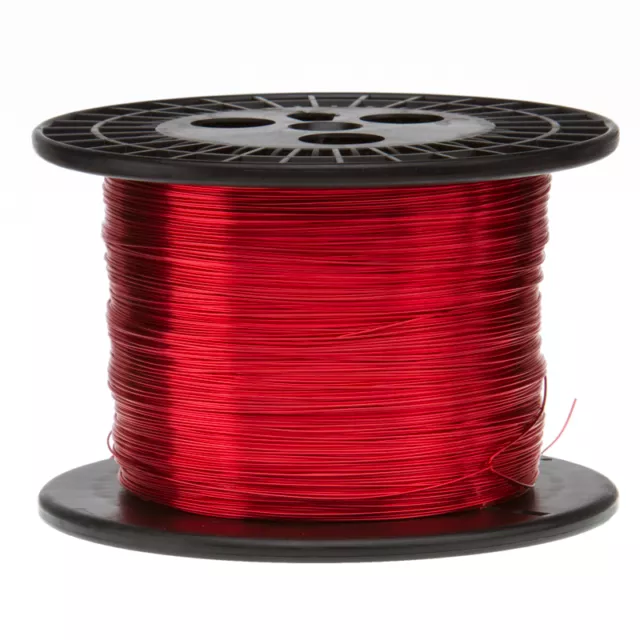 18 AWG Gauge Enameled Copper Magnet Wire 5.0 lbs 1006' Length 0.0415" 155C Red