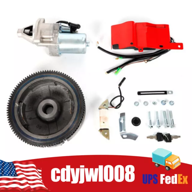 Electric Start Kit Engine Flywheel Starter Motor Fit Honda GX390 13HP 11HP !