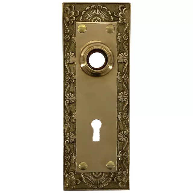 Pair of Shell Motif Door Plates in Solid Brass