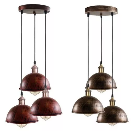 Vintage Pendente a Soffitto Luce Industriale 3 Lato Paralume LED da Parete Rétro