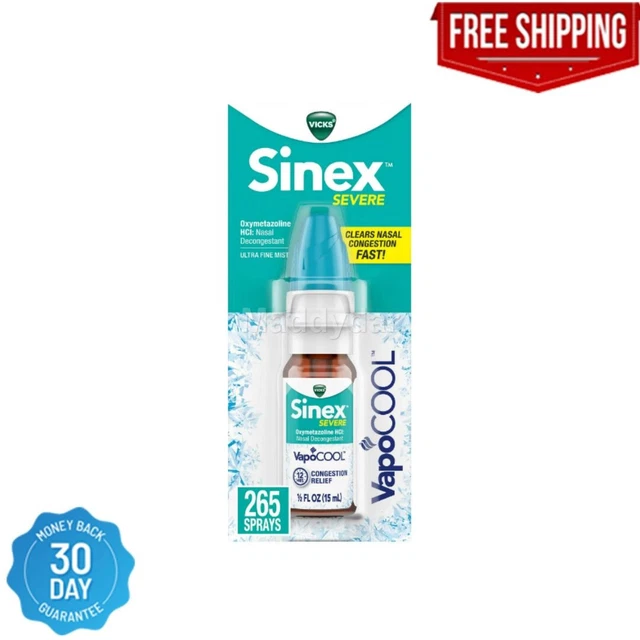 VICKS SINEX SEVERE, Nasal Spray with VapoCOOL, Ultra Fine 0.5 Fl Oz (15