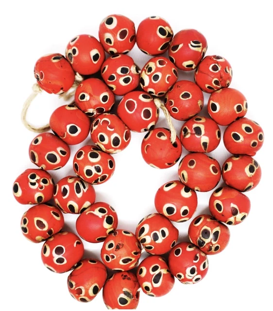 beautiful ancient old mosaic Gabri glass beads necklace