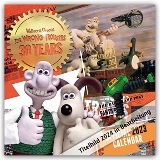WALLACE & GROMIT 2024 Square Wall Calendar 9781805271116 Free Tracked