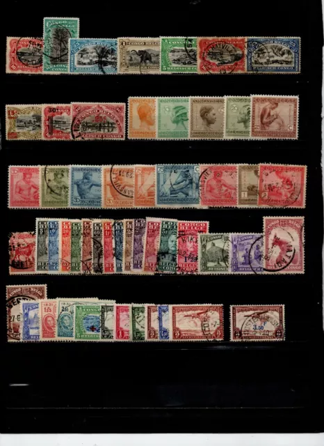 Congo Belge lot de 53 timbres différents avant 1940 oblitéré neuf avec charnière