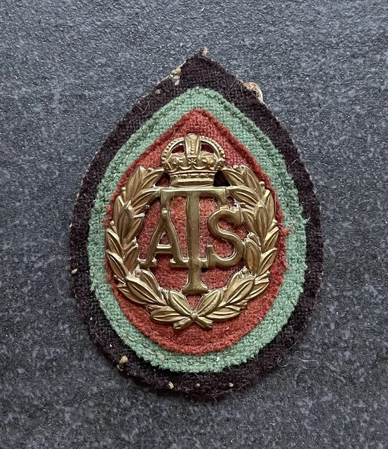 WW2 ATS AUXILIARY Territorial Service Original Cap Badge With Badge ...