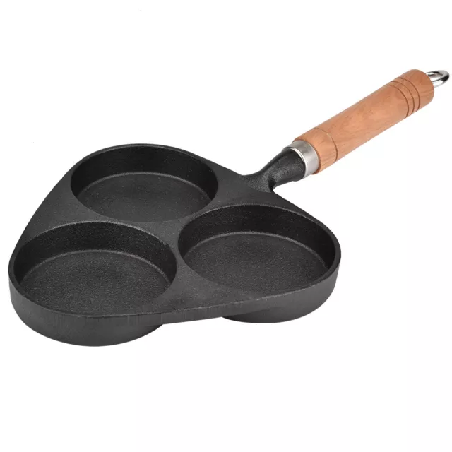 3 Mold Pancake Pot Multifunctional Strong Durable Anti-scalding Frying Pan Egg