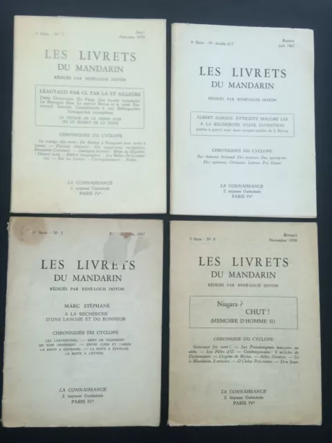 Les livrets du Mandarin LOT de 4 revues René-Louis Doyon une Dédicace signé