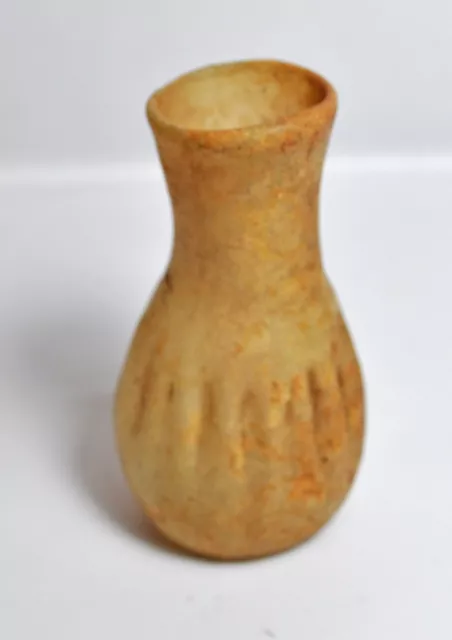 AUTHENTIC ANCIENT ROMAN YELLOW GLASS DATE FLASK BOTTLE VESSEL 61mm