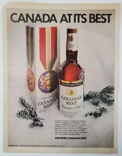 1972 Canadian Mist Whisky Vintage Print Ad Canada At It's Best