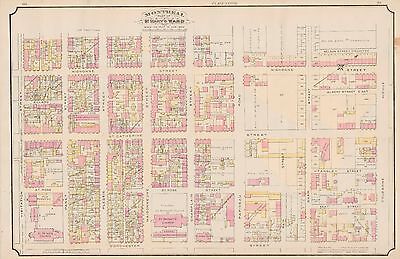 1890 Montreal Canada, St. Mary's Ward, St. Bridget's Church, Copy Plat Atlas Map