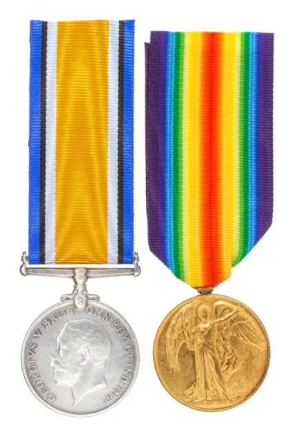 WW1 British War & Victory Medal Pair 2512.PTE.L.A.FROST.R.SUSSEX.R