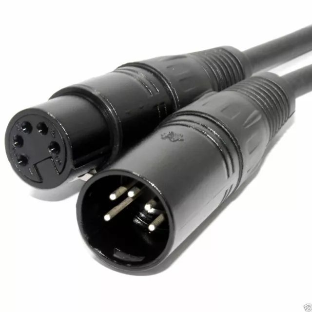 2m PULSE DMX Spiral Shielded Insulated 5 Pin Male to Female Cable [005777]