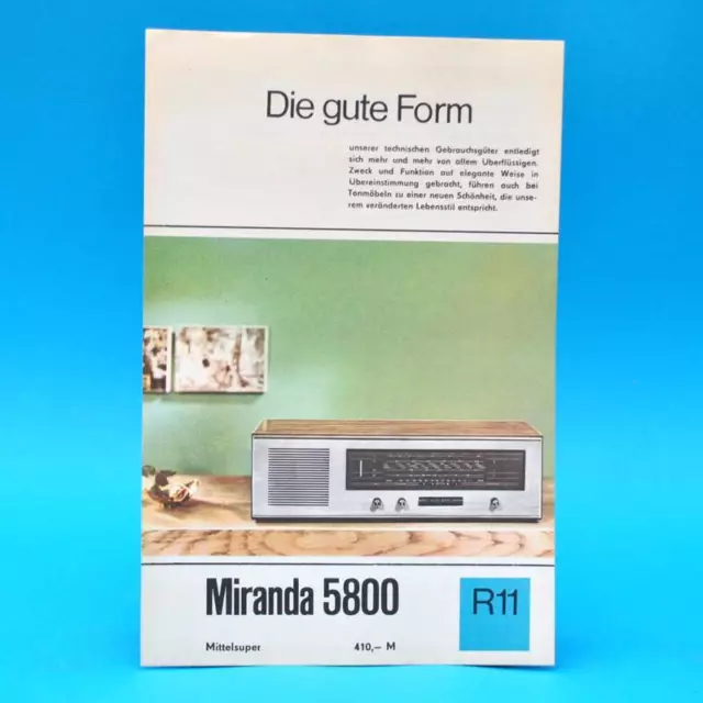 Miranda 5800 Mittelsuper DDR 1968 | Prospekt Werbung DEWAG Werbeblatt R11