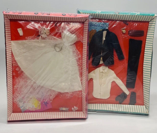 Vintage Barbie and Ken Dolls at a Gala Event