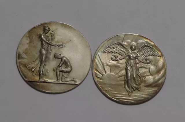 Uk Gb Phillips High Relief 2 Medals/Partial B51 Yh29
