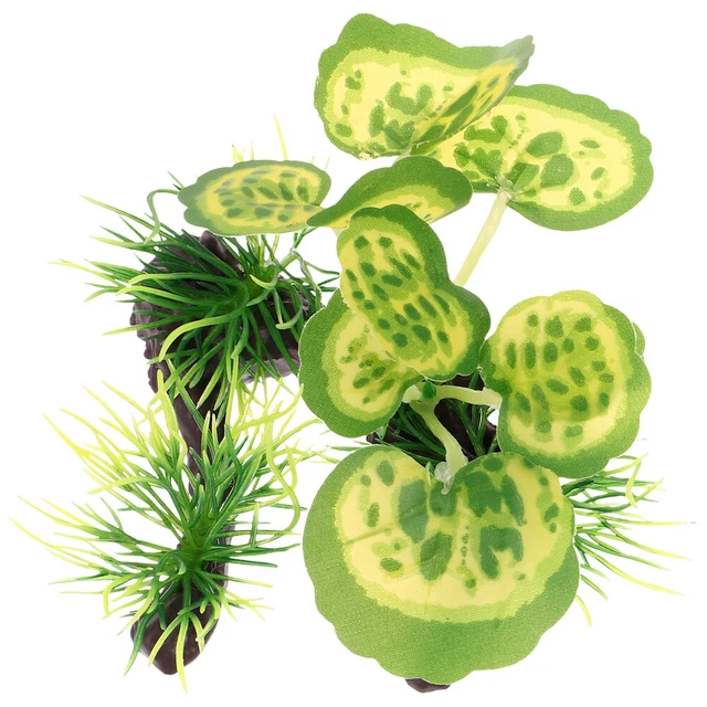 Pianta Acquatica Artificiale 40cm Pianta Artificiale Acquario 40 Cm - Decorazione Plastica Verde Con Base Ceramica Per Pesci Sfondo Acquario