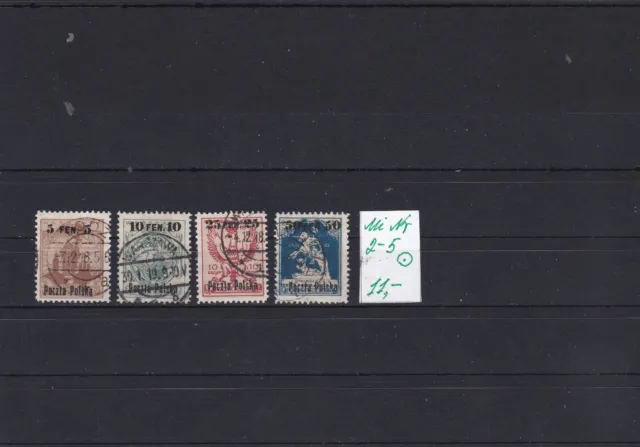 Briefmarken Polen Mi Nr 2-5 gestempelt