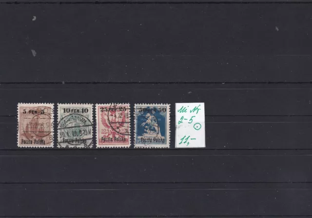 Briefmarken Polen Mi Nr 2-5 gestempelt