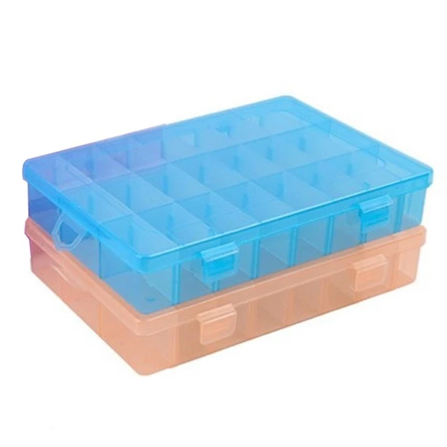 Cajas de almacenamiento multifuncionales estuche plástico 2 ud. 24 rejillas