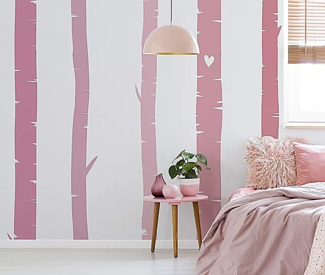 Colorful Birch Tree Wall Rainbow Wall Decals, Stickers, Wall Art Decoration 485