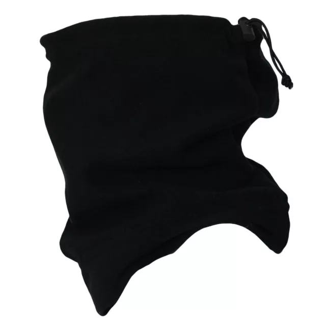 Unisex Black Snood Scarf Polar Fleece Neck Warmer Snow Thermal Hat Ski UK SELLER