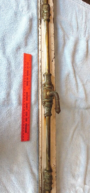 Antique Door Latch Lock Brass Ornate Handle Architectural Salvage Wooden trim