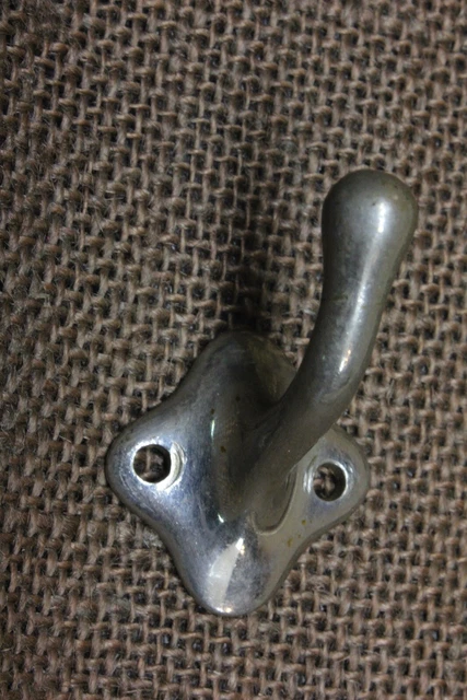 Old Lavatory Hook Bath Robe Towel Hanger Nickel Brass Vintage Claw foot tub era