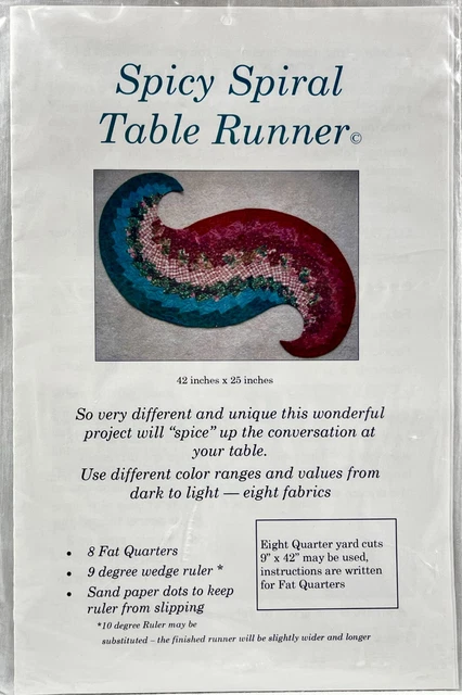 NEW 2000S SCHOOL House Quilts Sewing Pattern Spicy Spiral Table Runner ...