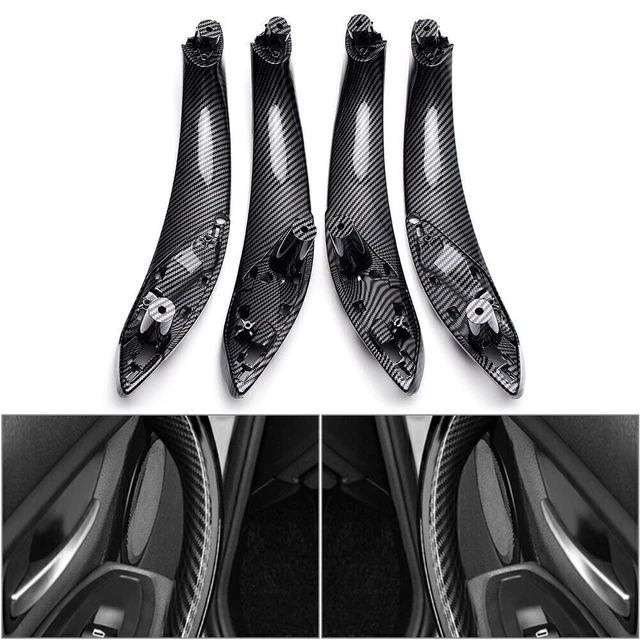 1 set manico interno in fibra di carbonio ABS pannello di copertura rivestimento maniglia porta interna per BMW 3 F30 F35