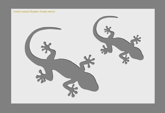 Mylar Stencil, 'Gecko Lizard' 125/190 micron, A5/A4/A3 Reusable Mylar