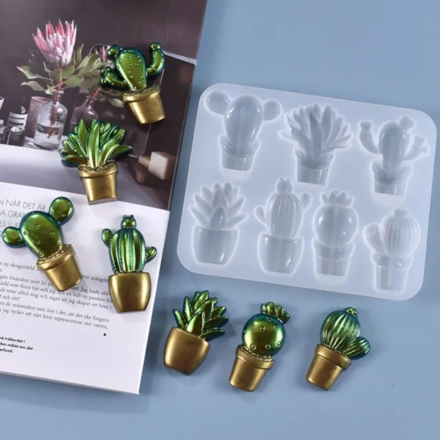 Kristall DIY-Handwerk Kaktus Schlüssel anhänger Epoxidharz-Form Silikon form