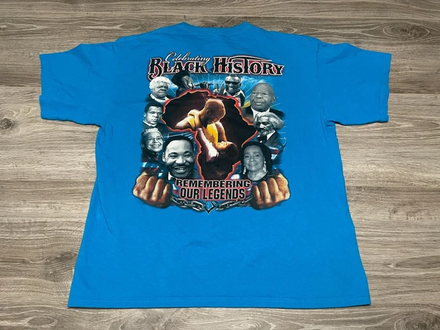 BLACK HISTORY Remembering Our Legends Kobe MLK Obama AOP T-Shirt Adult Size XL