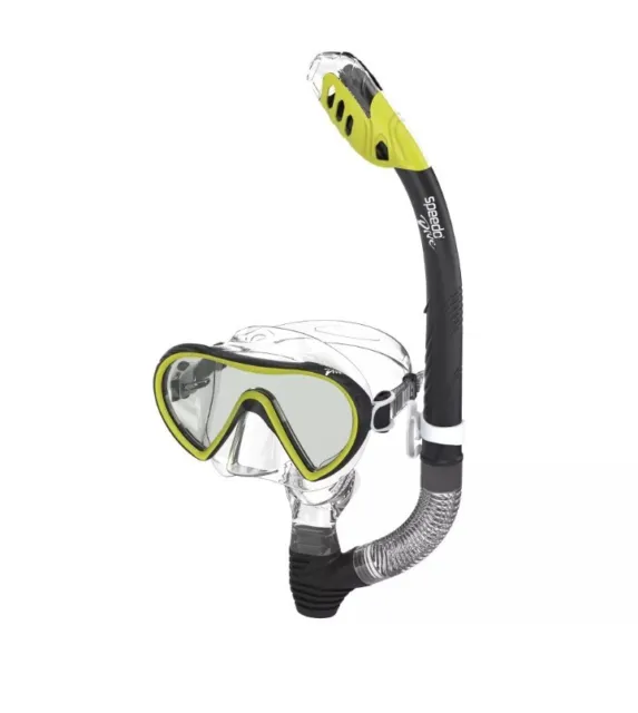 Speedo Adult Expedition Mask and Snorkel Set - Lime/Black
