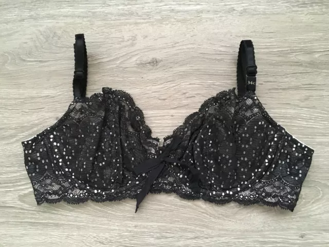 34C VICTORIA'S SECRET Very Sexy Embroidered Black & Beige Unlined Demi Bra  Set $99.99 - PicClick