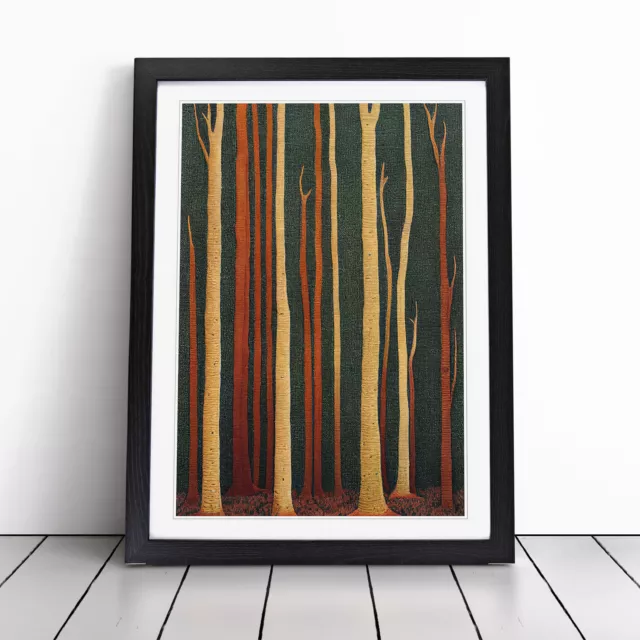 Póster de imagen grande estilo bordado forestal vol.1 enmarcado pared estampado artístico