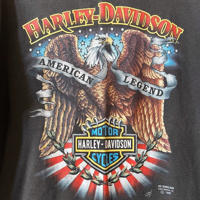 VINTAGE 1990 3D Emblem Harley Davidson American Legend Eagle Double ...