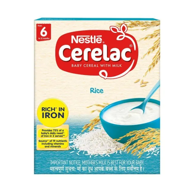 CERELAC Nestle Baby Cereal with Milk, Rice – From 6 Months, 300g BIB Pack