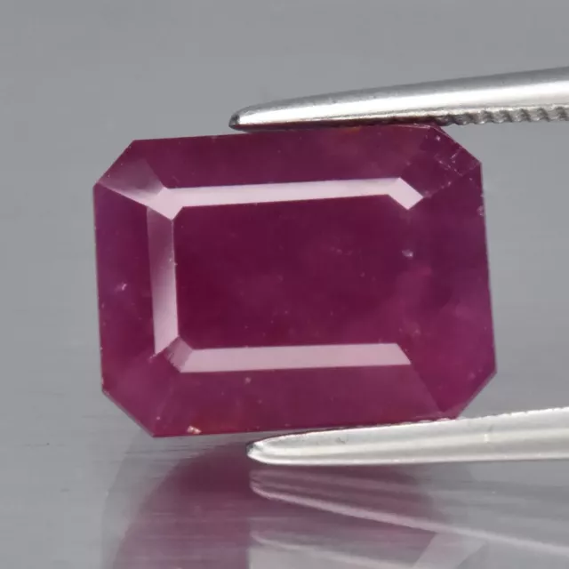 Big! 7.63ct 10.7x8.2mm Octagon Unheated Purplish Red Ruby Gemstone Tanzania